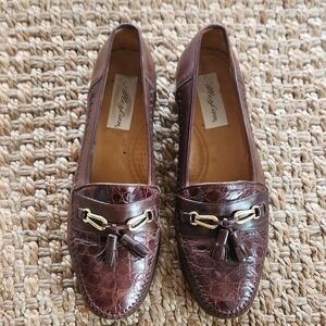 Mezlan Mens Brown Genuine Crocadile Loafers 10.5